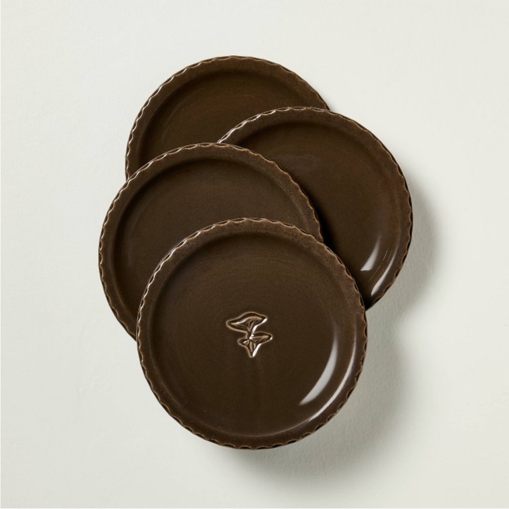 Set of 4 Mushroom Ceramic Appetizer Plates - Hearth & Hand™ with Magnolia